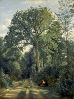 Ville D'avray: Entrance to The Wood by Jean Baptiste Camille Corot