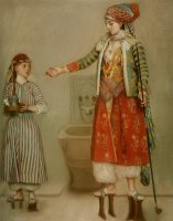 A Lady in Turkish Costume with Her Servant at The Hammam by Jean-Etienne Liotard