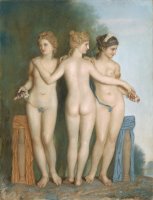 De Drie Gratien Naar Het Antieke Romeinse Beeld in De Borghese Verzameling Te Rome by Jean-Etienne Liotard