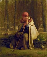 Seated Shepherdess by Jean-Francois Millet