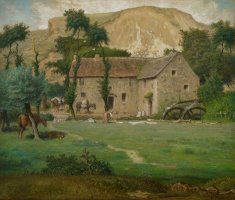 The Farm House by Jean-Francois Millet
