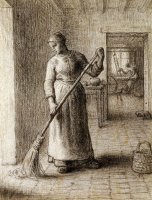 Woman Sweeping Her Home by Jean-Francois Millet