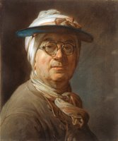 Self Portrait with a Visor by Jean-simeon Chardin