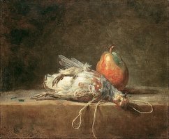 Still Life with Partridge And Pear by Jean-simeon Chardin