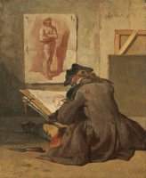 Young Student Drawing by Jean-simeon Chardin