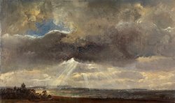 Clouds And Sunbeams Over The Windberg Near Dresden by Johan Christian Dahl