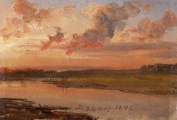 The Elbe in The Evening by Johan Christian Dahl