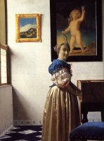 Young Woman Standing at a Virginal by Johannes Vermeer