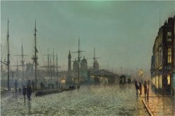 The Hull Docks by Night by John Atkinson Grimshaw