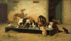 Table D'hote at a Dogs' Home by John Charles Dollman
