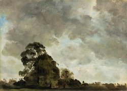 Landscape at Hampstead - Tree and Storm Clouds by John Constable