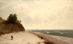 Coast Scene with Figures (beverly Shore) by John Frederick Kensett
