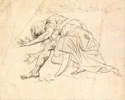 A Man Kneeling by John Hamilton Mortimer