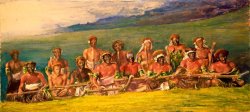 Chiefs And Performers in War Dance, Fiji by John LaFarge