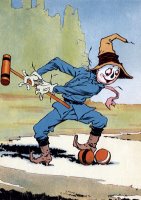 Land of Oz: The Scarecrow Swinging a Croquet Mallet by John R. Neill