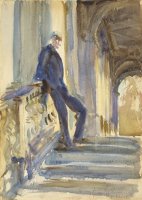 Sir Neville Wilkenson on The Steps of a Venetian Palazzo by John Singer Sargent