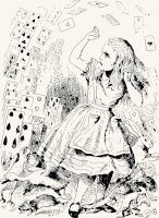 Alice Attacked By Cards by John Tenniel