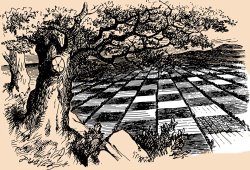 Chessboard Through The Looking Glass by John Tenniel