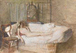 Nude on a Sofa by John Ward