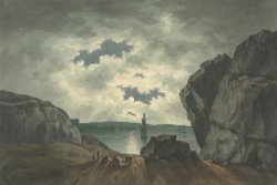 Bay Scene in Moonlight by John Warwick Smith