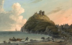 Ruins of Cricceith Castle And Part of The Town on The Bay on Cardigan. East View, Carnarvonshire. by John Warwick Smith