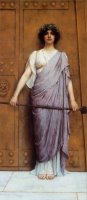 At The Gate of The Temple by John William Godward