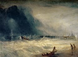 Lifeboat and Manby Apparatus going off to a stranded vessel making signal of distress by Joseph Mallord William Turner