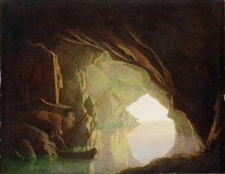  A Grotto in the Gulf of Salerno - Sunset by Joseph Wright of Derby