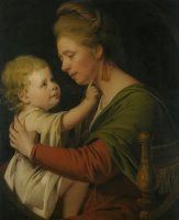 Portrait of Jane Darwin And Her Son William Brown Darwin by Joseph Wright of Derby