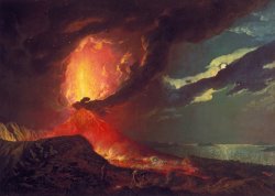 Vesuvius in Eruption, with a View Over The Islands in The Bay of Naples by Joseph Wright
