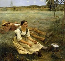 The Hay Fever by Jules Bastien Lepage