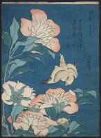 Peonies And Canary by Katsushika Hokusai