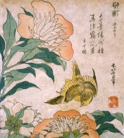 Peony And Canary by Katsushika Hokusai