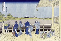 Sazai Hall of Five Hundred Rakan Temple by Katsushika Hokusai