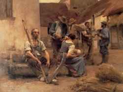 Paying The Harvesters by Leon Augustin Lhermitte