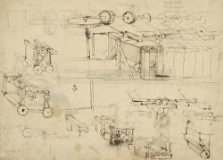 Shearing Machine For Fabrics And Its Components From Atlantic Codex by Leonardo da Vinci