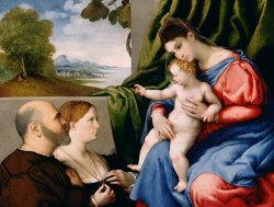 Madonna And Child With Two Donors by Lorenzo Lotto