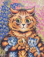 A Cat with her Kittens by Louis Wain