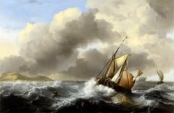 Fishing Vessels Offshore in a Heavy Sea by Ludolf Backhuysen