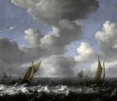 Seascape And Fishing Boats by Ludolf Backhuysen