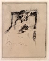 Kneeling in an Armchair by Mary Cassatt