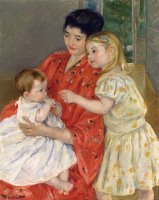 Mother And Sara Admiring The Baby by Mary Cassatt