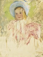Simone in a Blue Bonnet (no. 1) by Mary Cassatt