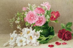 Roses And Lilies by Mary Elizabeth Duffield