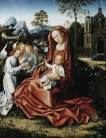 Madonna And Child with Angels by Master of Frankfurt