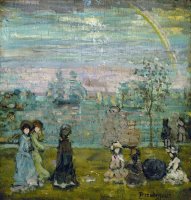Promenade with Parasols by Maurice Brazil Prendergast
