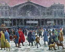 Gare De Lest Under Snow by Maximilien Luce