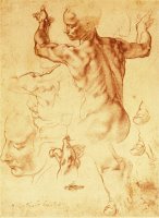 Anatomy Sketches Libyan Sibyl by Michelangelo Buonarroti