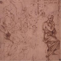 Figure Studies for a Woman by Michelangelo Buonarroti