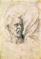 Head of a Man Shouting by Michelangelo Buonarroti